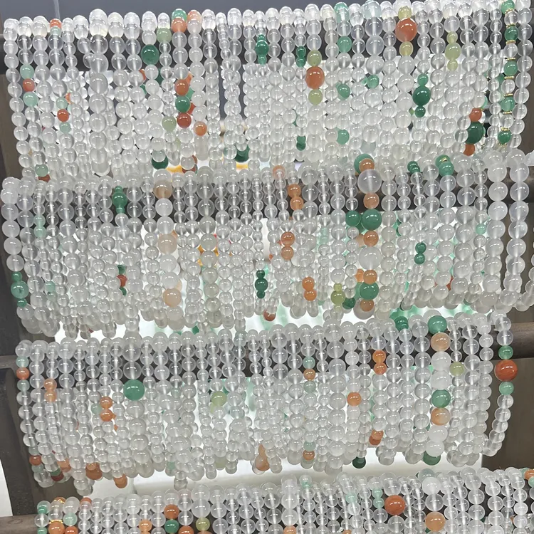 天然俄冰白月光搭非洲翠手串卡6-10mm多样性随机发货