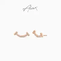 AIAX 镀K金   时尚小众百搭轻奢简约设计微笑耳环TSL1145