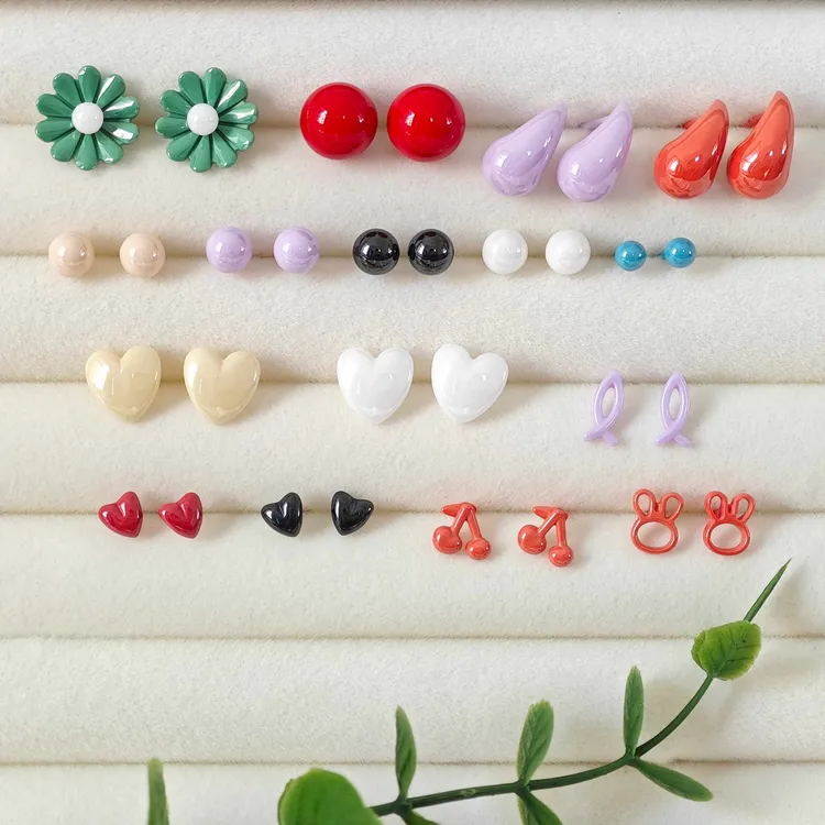 非金属陶瓷耳饰 陶瓷耳钉生物瓷养耳洞防过敏耳环棒时尚简约甜美