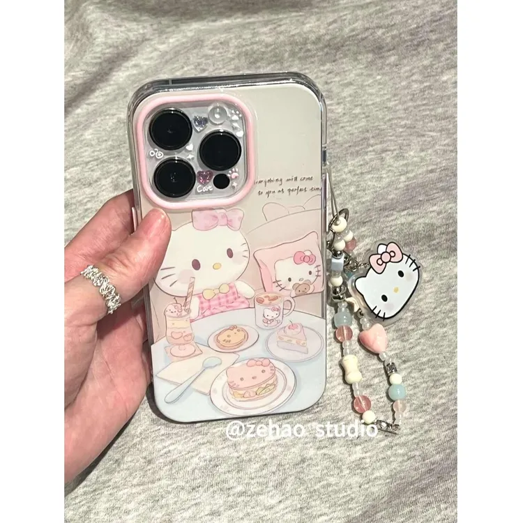 茶话会KT奶油IMD手机壳适用苹果16pro/华为/荣耀/小米/vivo/oppo