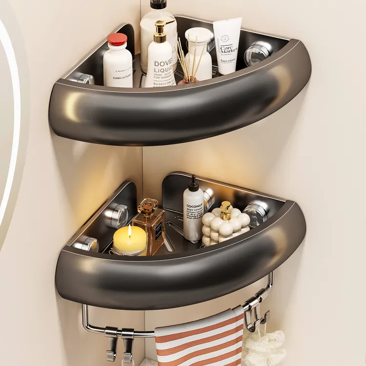 【防磕碰】高颜值浴室置物架免打孔卫生间三角篮洗漱台收纳转角架子