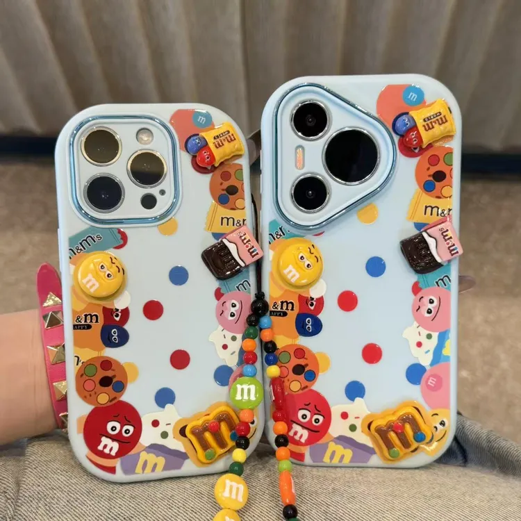 GGBond立体围边M豆手链适用苹果17胖子手机壳华为oppo小米17vivo