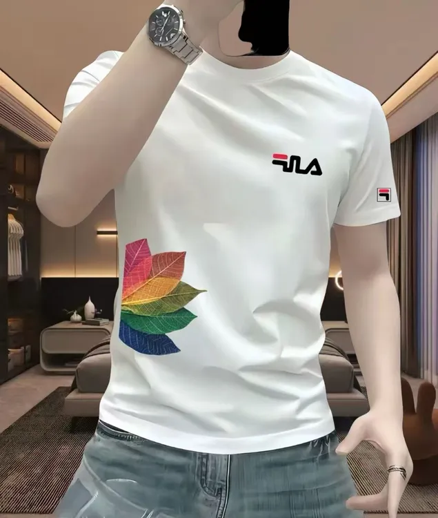 潮牌轻奢新款时尚潮流运动休闲男士百搭圆领弹力短袖高高品质