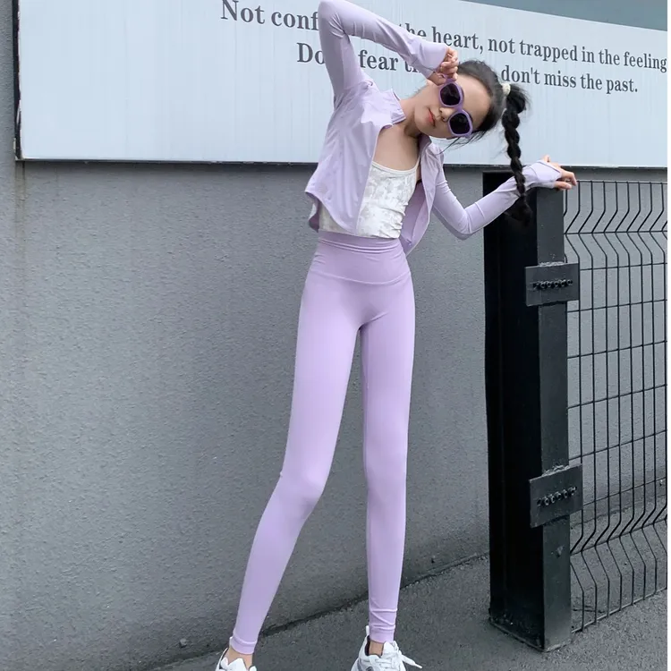 雪妈ESTAR舞蹈生运动高腰加长小脚裤2574