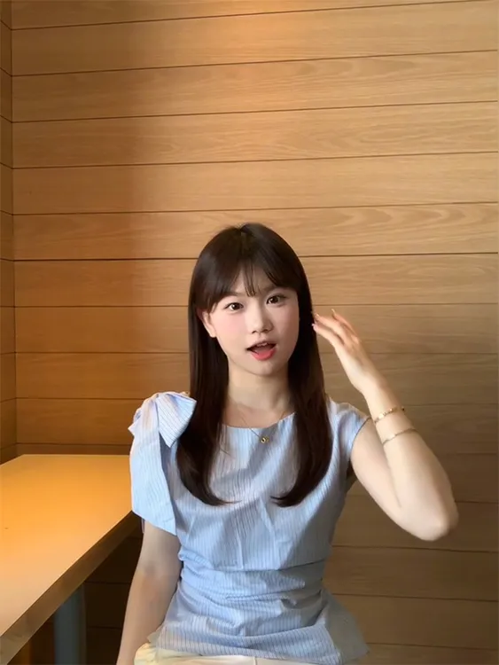 夏季韩版显瘦蝴蝶结蓝色条纹衬衫小个子甜美减龄设计感绑带上衣女