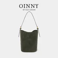 OINNY-【入秋好物】复古时尚感皮反绒单肩斜挎水桶包6399-