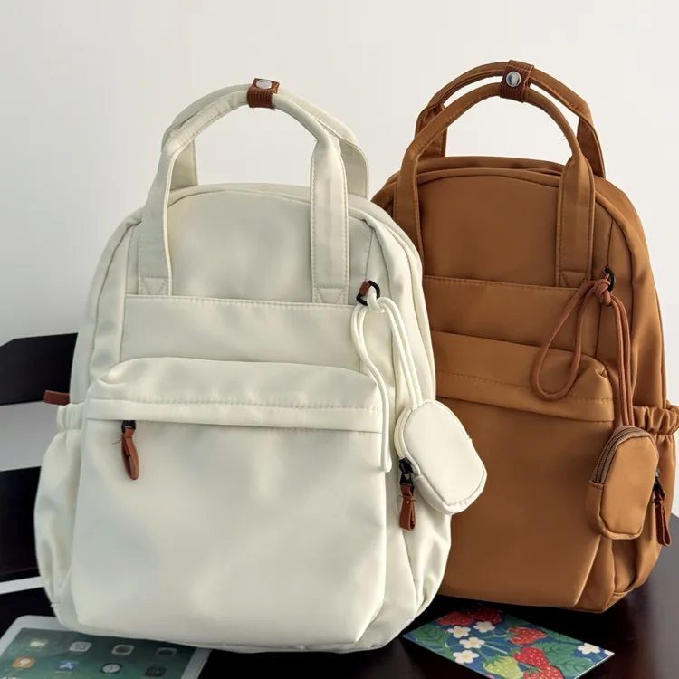 大学生书包女简约大容量双肩包女轻便旅游背包电脑包上班通勤手提