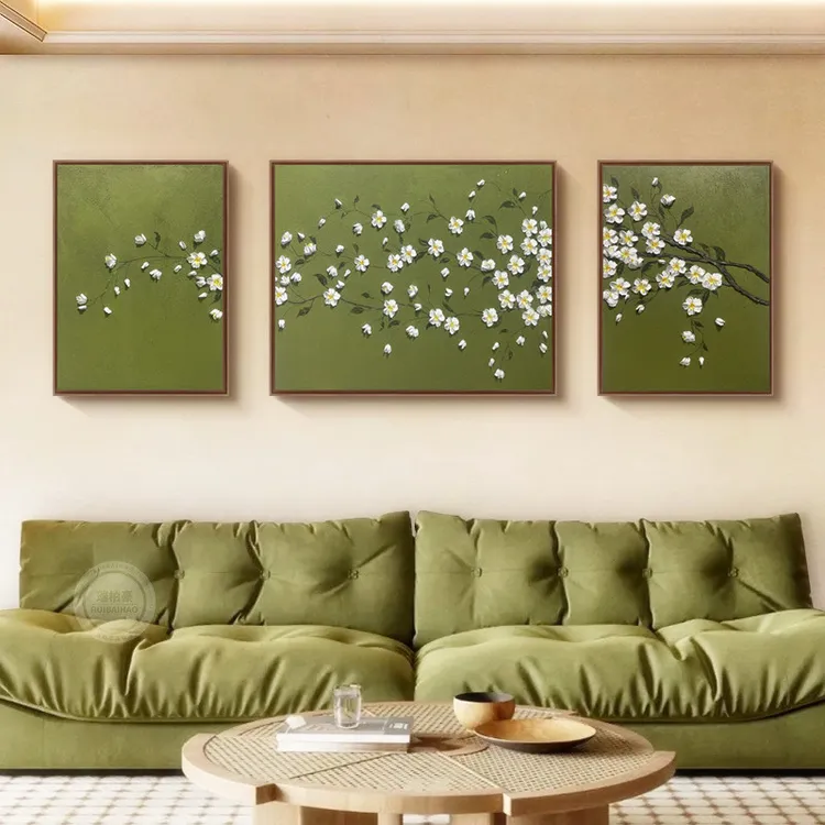 繁花似锦客厅沙发背景墙装饰画中古风组合壁画法式复古床头挂画