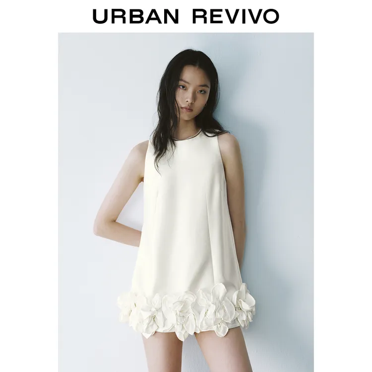 【春嬉游园】UR2025新款欧若风法式度假感穿搭花朵连衣裙UYU750011