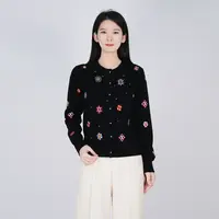 浒城古娘秋季休闲舒适亲肤长袖新款短款开衫针织上衣WH05006985