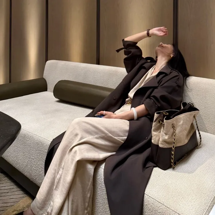 【鸽子的衣橱】|鎏金旧梦| 高级感 气质 轻奢松弛感 显瘦长款风衣