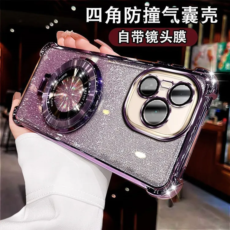 适用华为荣耀power手机壳DVD-AN00镜头膜硅胶透明软壳高级感支架.