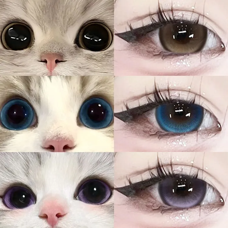 OVOLOOK混血蓝色美瞳半年抛14.5大直径隐形眼镜绵绵冰酪高光款