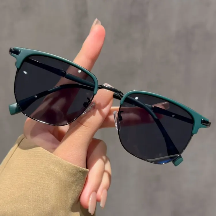 复古墨绿高清太阳镜男女款开车专用高级感遮阳眼镜时尚百搭潮墨镜
