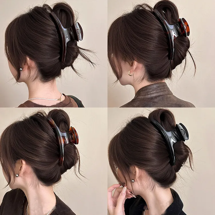 元气穿搭法式弧形抓夹超大号百搭鲨鱼夹高级感头饰后脑勺盘发夹子
