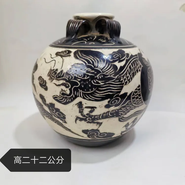 磁州窑，老窑瓷摆件。陶瓷