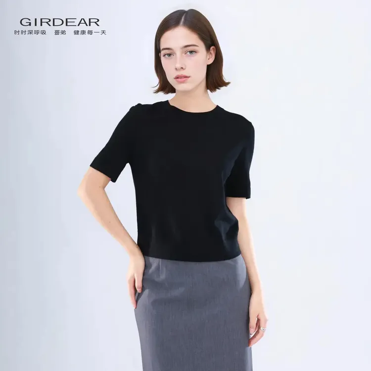 GIRDEAR/哥弟138101爆款早秋新款羊毛衫纯色气质显早秋柔软纯色