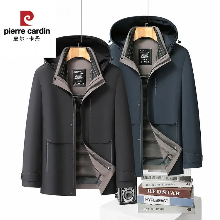 皮尔卡丹【侯勇同款】新国标90白鹅绒一衣五穿帽子可脱羽绒服