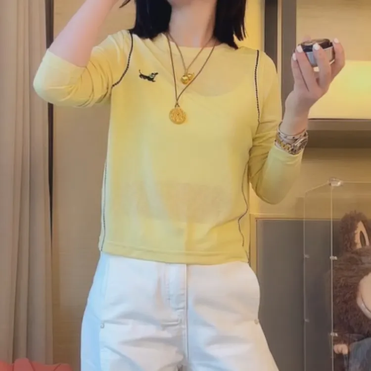 【刺绣小狗】早秋胸口刺绣小狗圆领长袖T恤女2025新款时尚百搭上衣