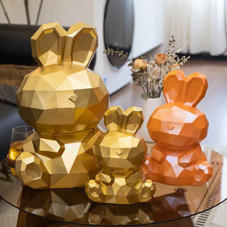 2025新款高颜值可爱兔超大号只进不出存钱罐高档客厅电视柜摆设品