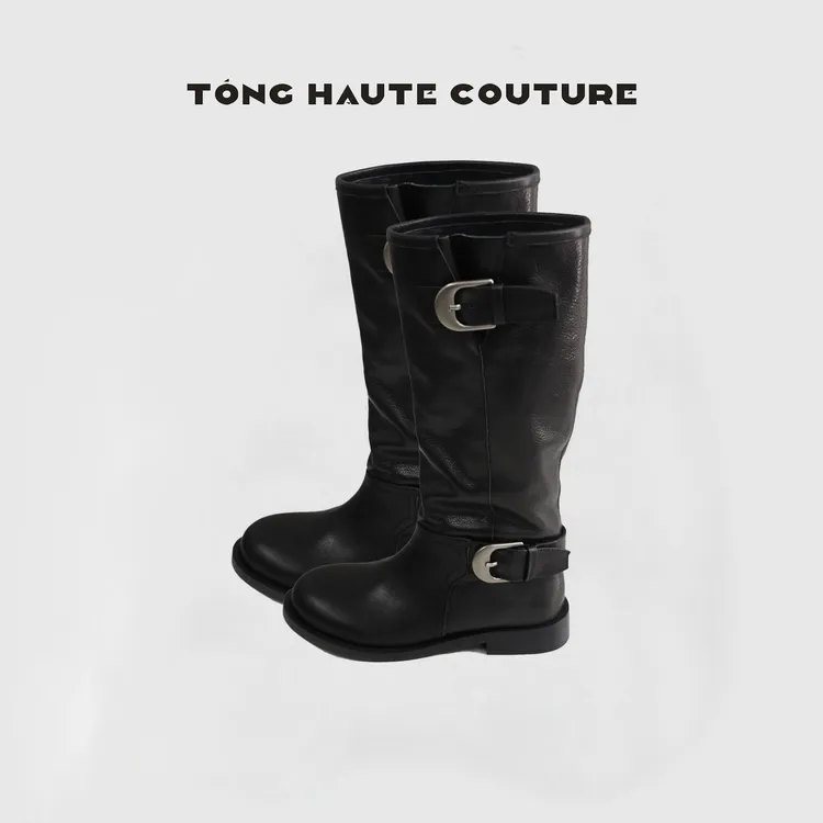 25年新款牛油皮高级感百搭时尚时装靴 YX121