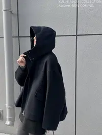 XULI'S EPOCH戴帽拉链质感斗篷大衣·早秋限定·Q0017