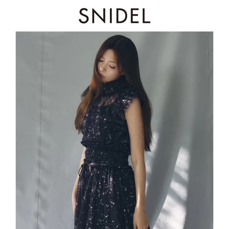 SNIDEL2025秋冬新品Chacott联名薄纱荷叶边小飞袖衬衫SWFB254086