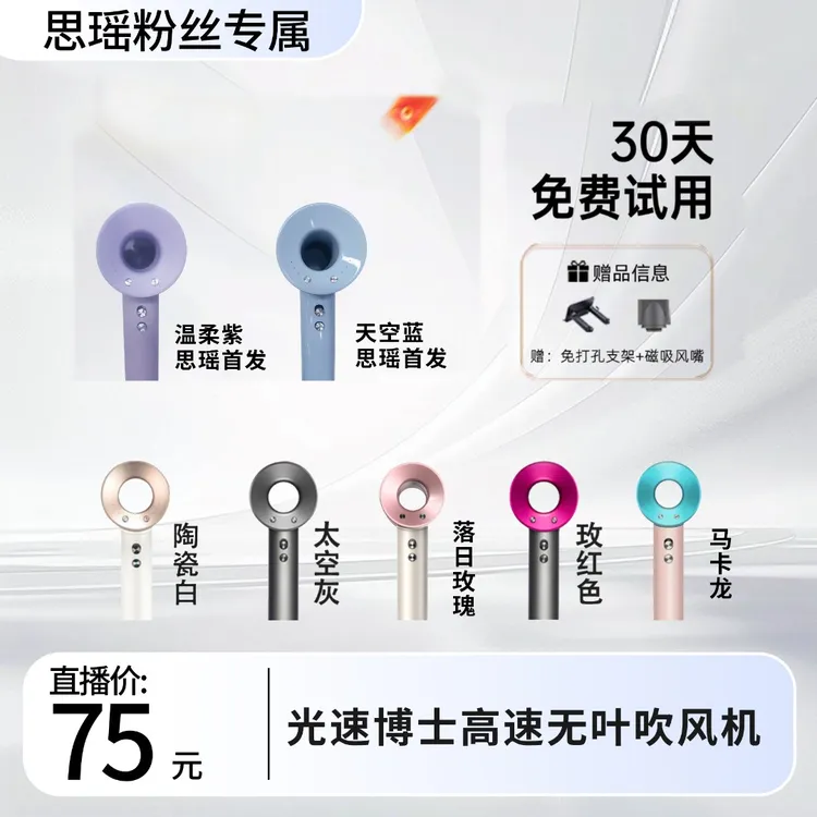 光速博士高速无叶负离子吹风机速干智能控温家用电吹风理发店DB