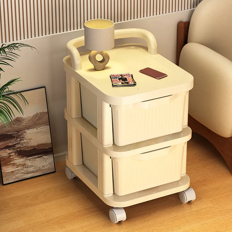 简约落地式浴室家用收纳手推车盒子抽屉式办公置物架