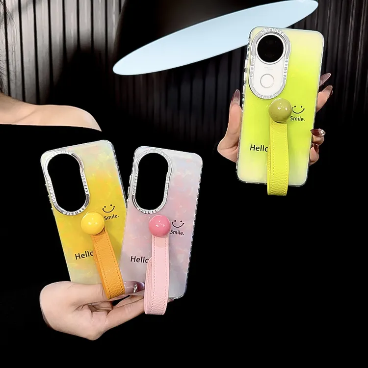 适用vivos20手机壳新款s20pro套vivo韩系简约渐变ins笑脸腕带女款