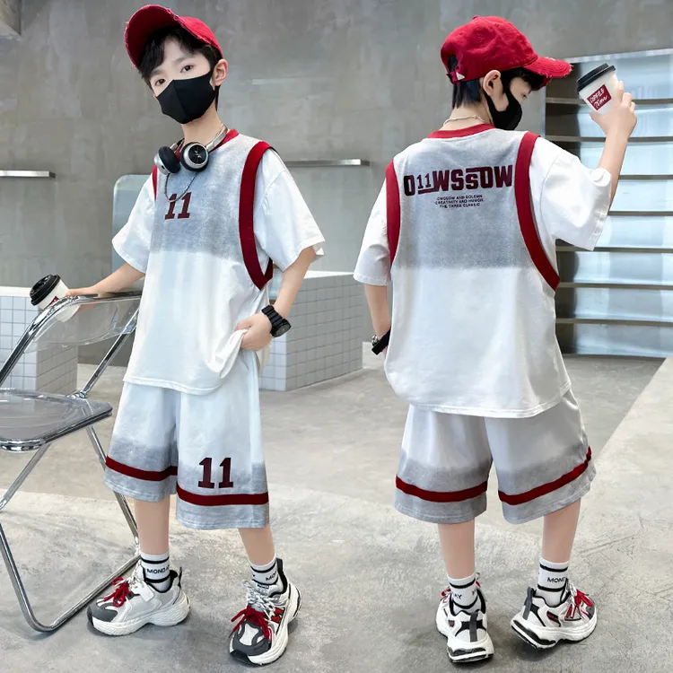 男童套装夏季2025新款儿童洋气韩版中大童帅气男孩两件套衣服童装