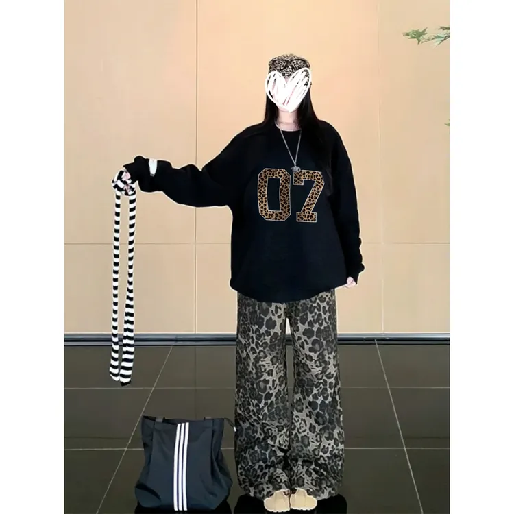 顶瓜瓜大码300斤韩系慵懒风内搭长袖t恤男女秋冬新款宽松百搭上衣