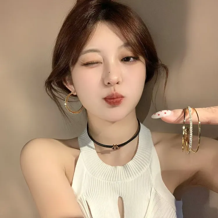 FULL GIRLISH耳环00585金色几何圈圈耳钉耳饰