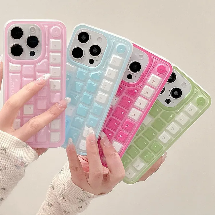 ZMGX彩色立体字母键盘适用苹果17/16promax手机壳iPhone15/14/13