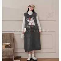 maodan/猫单【格兰喵咪】【羊毛】孕妇装秋季新品卡通时髦内搭背心裙