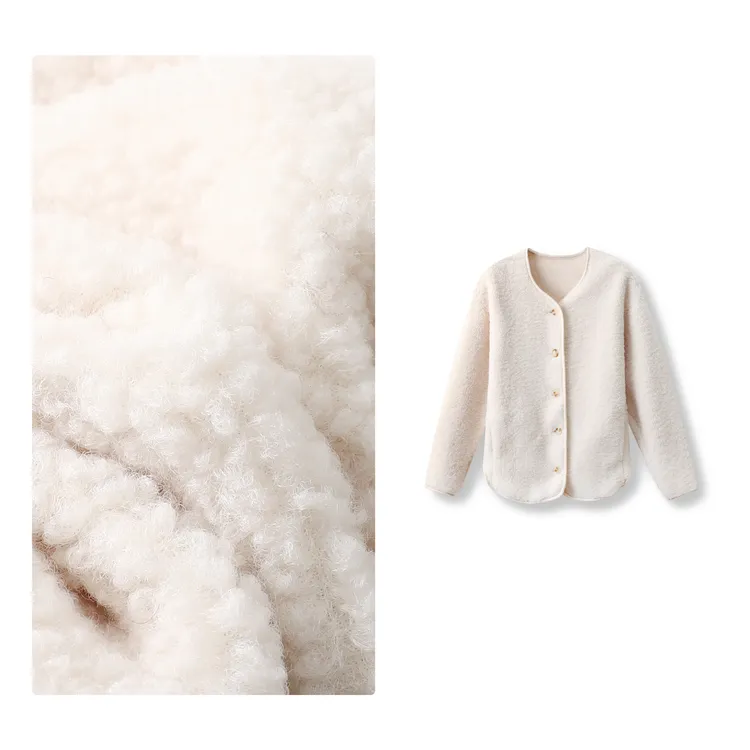 B 门店49&9！U家外套」仿羊羔毛摇粒绒羊毛蚕丝休闲上衣女C25379