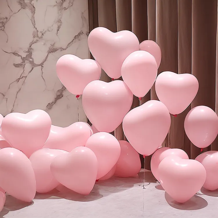 ins浪漫告白粉嫩订婚爱心形气球生日派对装饰结婚礼求婚房间布置