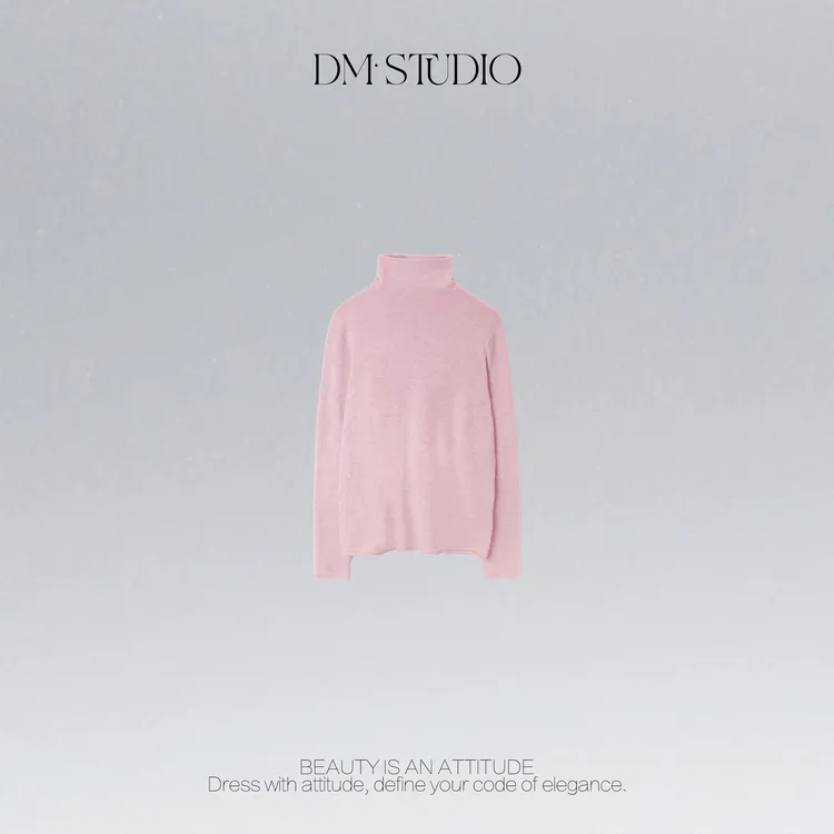 DEDM•STUDIO/羊毛+山羊绒混纺满天星中高领打底上衣2511ZZS/2540