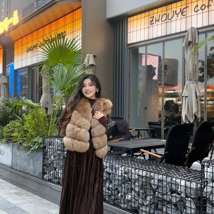 LA.Sheila狐狸毛皮草马甲254-PC/1014-2512