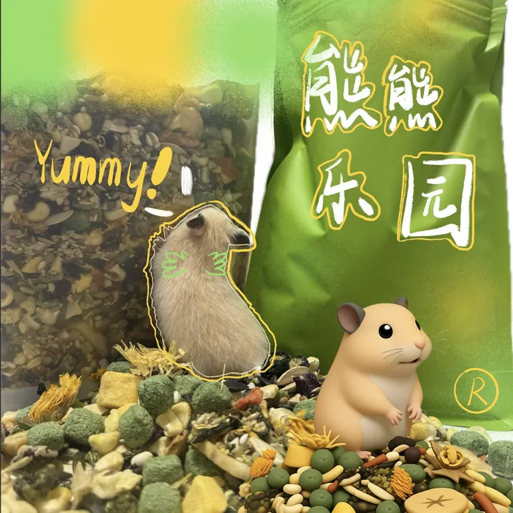 【熊熊乐园】金丝熊冻干鼠粮全价自配粮主粮优质营养饲料零食套餐