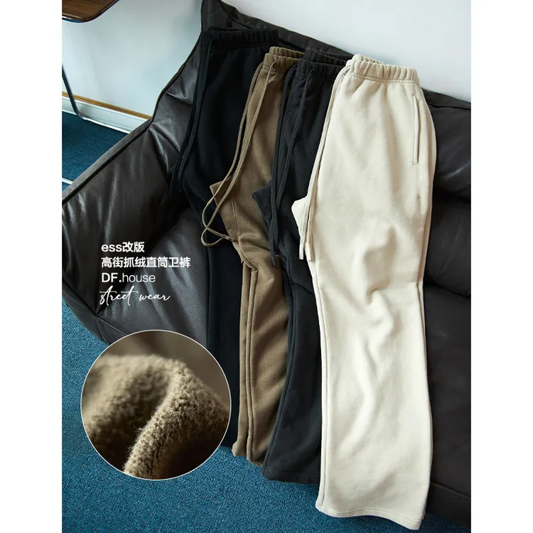 DFhouse|加薄绒365g抓绒美式运动卫裤高街休闲百搭直筒长裤男女潮