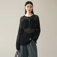 【籽言专属】MOFAN摩凡秋新款暗夜黑毛针织衫MDZ471646