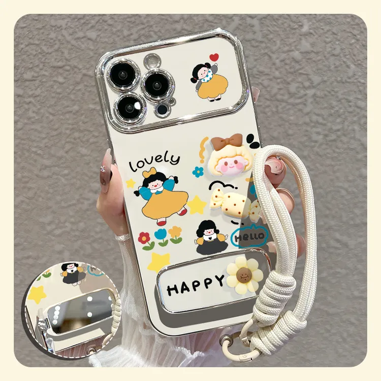 【苹果/华为/vivo/oppo/小米】适用黄裙女孩大视窗手机壳硅胶防摔