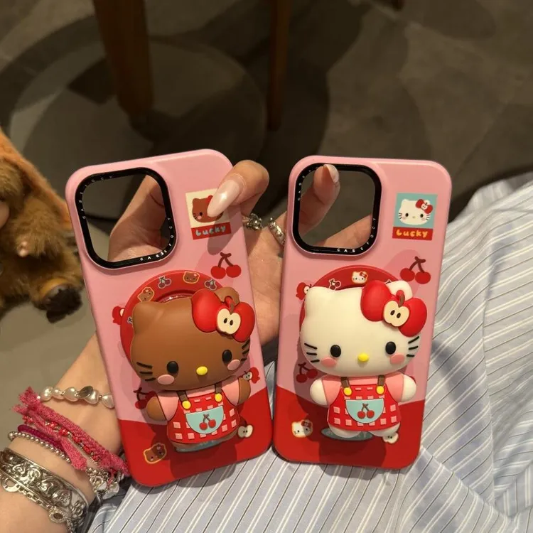 可爱卡通樱桃kitty头像磁吸适用苹果16promax手机壳15保护套1413