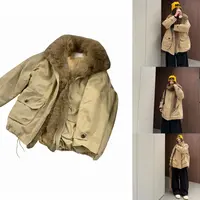 Aila｜冬季新款鹅绒狐狸毛领中长款羽绒外套短款派克服