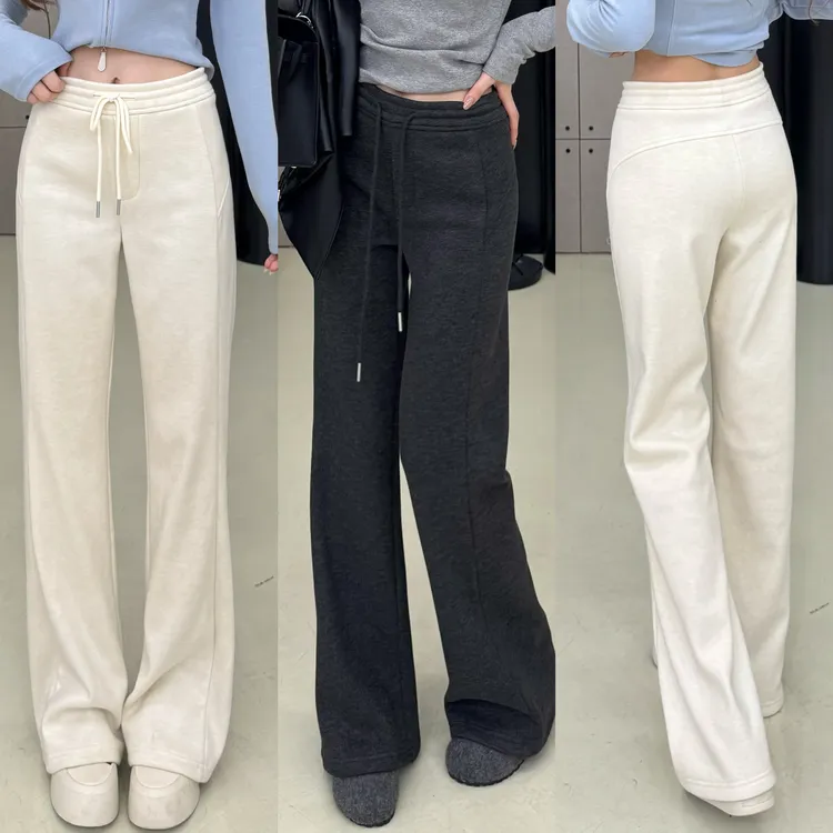 【前置线】垂感气质软糯显瘦慵懒风纯欲风内磨毛加厚拖地长裤裤子