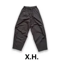 【刘小黑】格纹宽松抽绳系带款直筒休闲裤