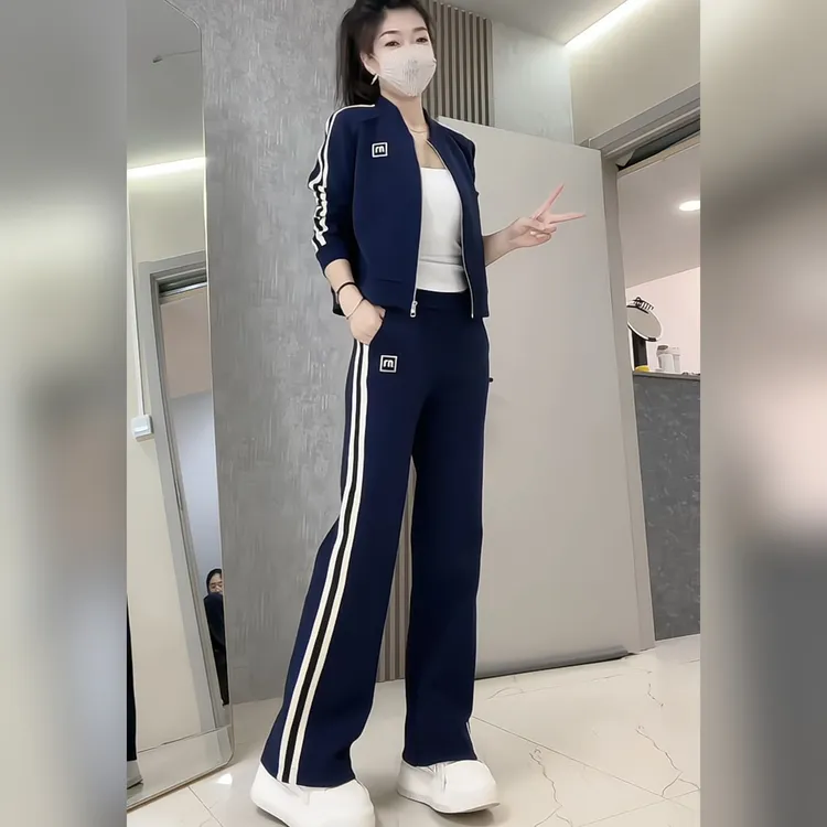 秋季新款时尚气质休闲宽松显瘦休闲运动卫衣外套长裤两件套装女