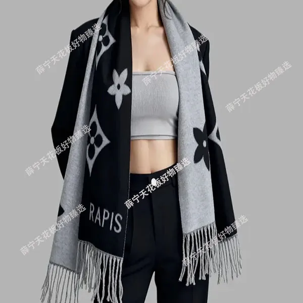 【鼎货】纯羊绒经典双面加厚围巾秋冬保暖围脖披肩高级感百搭女