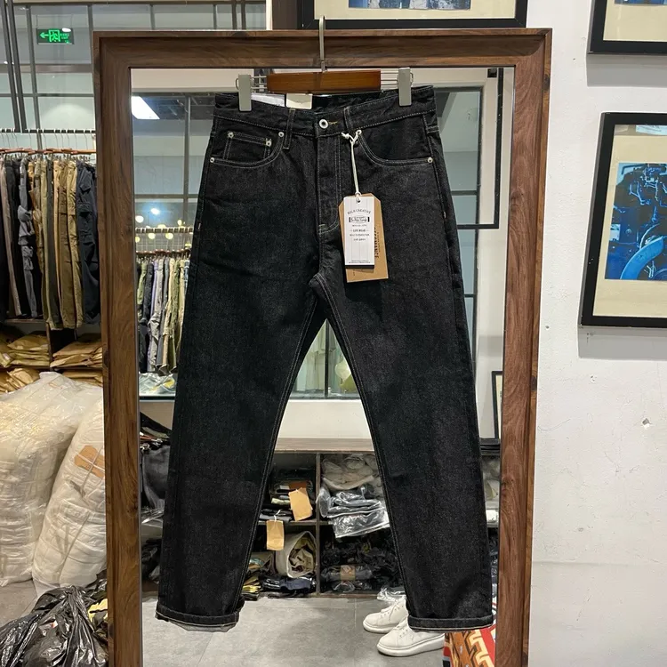 秋冬长裤中牛仔裤破洞修身裤子男装休闲百搭直筒黑色男款男士时尚